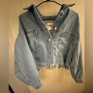 Zara Cropped Denim Jacket